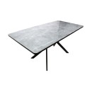 Стол ВВР Миллер Мрамор серый/черный №7, стекло ф/п 120-160/80